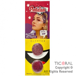 MAQUILLAJE ARTISTICO GLITTER ROSA Y FUCSIA (BLISTER X 2 UNID - 4 GR) (PACK X 3 BLISTERS)